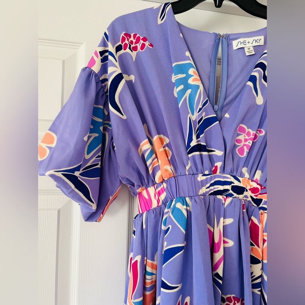 She + Sky Lavender Floral Dress (Women’s M) Looks Brand New! - Picture 4 of 6